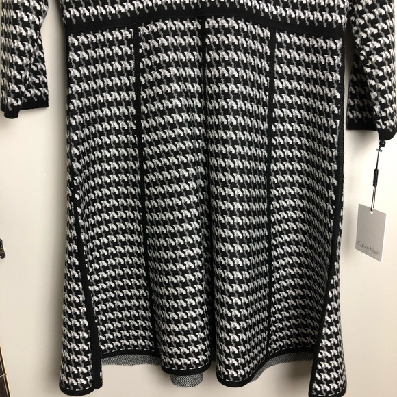 Calvin Klein Houndstooth Dress NWT Sz L - Picture 3 of 5